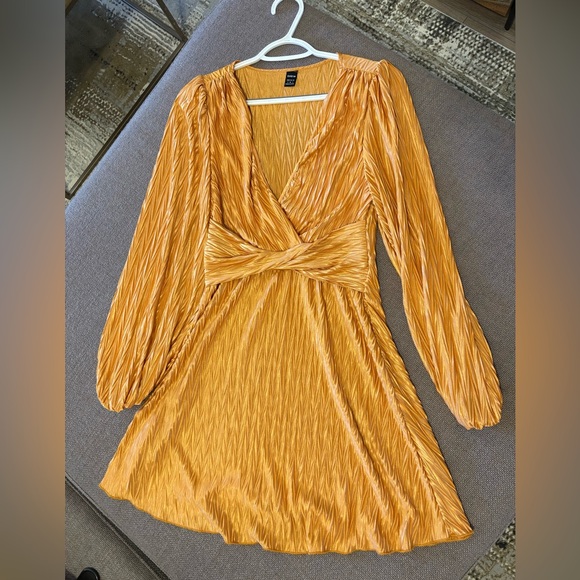 SHEIN Vibrant Yellow Long Sleeve Dress - Picture 1 of 8